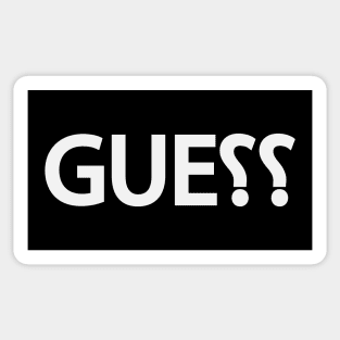 Guess guessing typography design Sticker